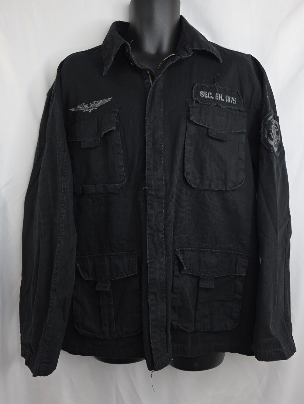 Epic Hero Vintage Collection Men's Jacket Military Size XL-2XL Black CM-3711